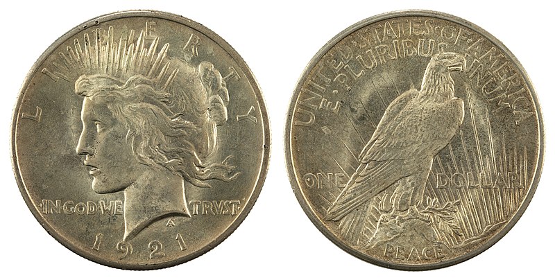 Đồng đô la hòa bình được đúc vào năm 1921